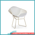 Hotel Outdoor Gardon Bertoia Golden Diamond Chair with Seat Cushion